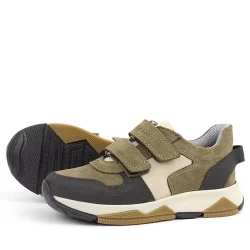 Rakerplus Hakiki Deri Vizon Kahve Çocuk Cırtlı Sneakers Spor Ayakkabı