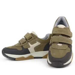 Rakerplus Hakiki Deri Vizon Kahve Çocuk Cırtlı Sneakers Spor Ayakkabı