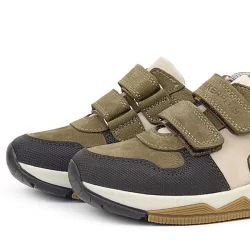 Rakerplus Hakiki Deri Vizon Kahve Çocuk Cırtlı Sneakers Spor Ayakkabı