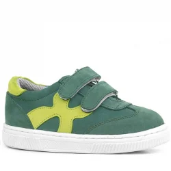 Rakerplus Hakiki Deri Yeşil Cırtlı Çocuk Spor Ayakkabı