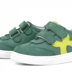 Rakerplus Hakiki Deri Yeşil Cırtlı Çocuk Spor Ayakkabı