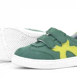 Rakerplus Hakiki Deri Yeşil Cırtlı Çocuk Spor Ayakkabı