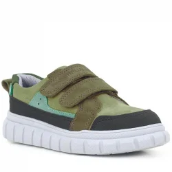 Rakerplus Hakiki Deri Yeşil Cırtlı Günlük Spor Çocuk Okul Ayakkabı