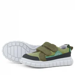 Rakerplus Hakiki Deri Yeşil Cırtlı Günlük Spor Çocuk Okul Ayakkabı