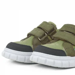 Rakerplus Hakiki Deri Yeşil Cırtlı Günlük Spor Çocuk Okul Ayakkabı