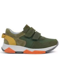 Rakerplus Hakiki Deri Yeşil Çocuk Cırtlı Sneakers Spor Ayakkabı