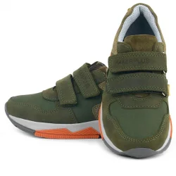 Rakerplus Hakiki Deri Yeşil Çocuk Cırtlı Sneakers Spor Ayakkabı