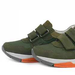 Rakerplus Hakiki Deri Yeşil Çocuk Cırtlı Sneakers Spor Ayakkabı