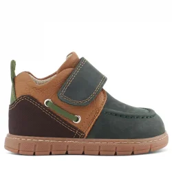 Rakerplus Hakiki Deri Yeşil Kahve Cırt Cırtlı Bebek Bot