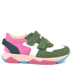 Rakerplus Hakiki Deri Yeşil Pembe Çocuk Sneakers Spor Ayakkabı