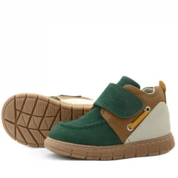 Rakerplus Hakiki Deri Yeşil Taba Cırt Cırtlı Bebek Bot