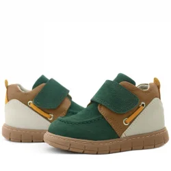 Rakerplus Hakiki Deri Yeşil Taba Cırt Cırtlı Bebek Bot