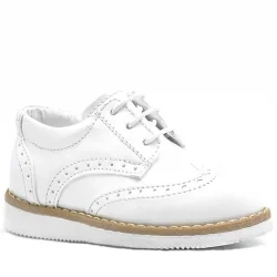 Rakerplus Hidra Beyaz Rugan Bağcıklı Erkek Bebek Ayakkabı