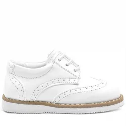 Rakerplus Hidra Beyaz Rugan Bağcıklı Erkek Bebek Ayakkabı