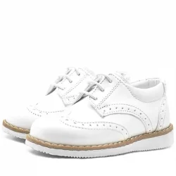 Rakerplus Hidra Beyaz Rugan Bağcıklı Erkek Bebek Ayakkabı