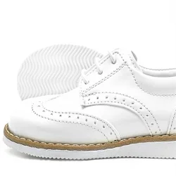 Rakerplus Hidra Beyaz Rugan Bağcıklı Erkek Bebek Ayakkabı