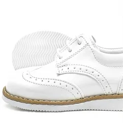 Rakerplus Hidra Beyaz Rugan Bağcıklı Erkek Bebek Ayakkabı