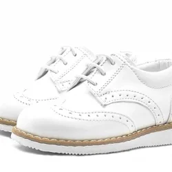 Rakerplus Hidra Beyaz Rugan Bağcıklı Erkek Bebek Ayakkabı