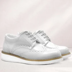 Rakerplus Hidra Beyaz Rugan Bağcıklı Erkek Çocuk Ayakkabı