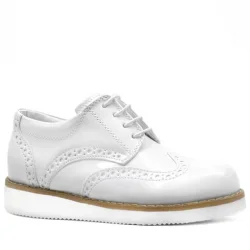 Rakerplus Hidra Beyaz Rugan Bağcıklı Erkek Çocuk Ayakkabı