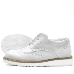 Rakerplus Hidra Beyaz Rugan Bağcıklı Erkek Çocuk Ayakkabı