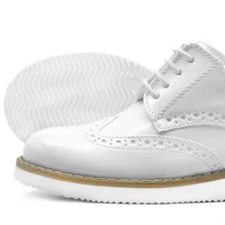 Rakerplus Hidra Beyaz Rugan Bağcıklı Erkek Çocuk Ayakkabı