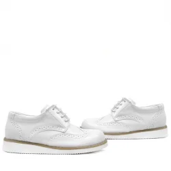 Rakerplus Hidra Beyaz Rugan Bağcıklı Erkek Çocuk Ayakkabı