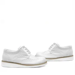 Rakerplus Hidra Beyaz Rugan Bağcıklı Erkek Çocuk Ayakkabı