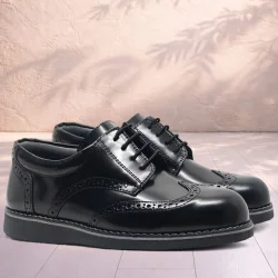 Rakerplus Hidra Hakiki Deri Rugan Erkek Genç Okul Ayakkabı