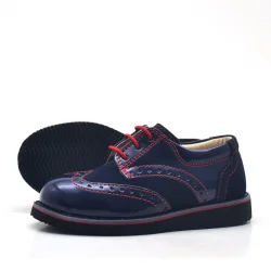 Rakerplus Hidra Lacivert Kırmızı Rugan Klasik Erkek Bebek Ayakkabı