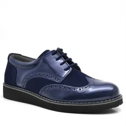 Rakerplus Hidra Lacivert Rugan Bağcıklı Erkek Çocuk Klasik Ayakkabı