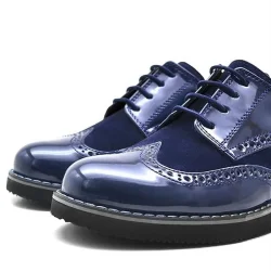 Rakerplus Hidra Lacivert Rugan Bağcıklı Erkek Çocuk Klasik Ayakkabı