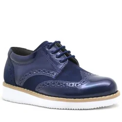 Rakerplus Hidra Lacivert Rugan Beyaz Yüksek Tabanlı Erkek Çocuk Klasik Ayakkabı