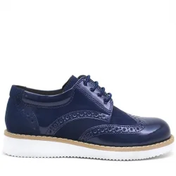 Rakerplus Hidra Lacivert Rugan Beyaz Yüksek Tabanlı Erkek Çocuk Klasik Ayakkabı