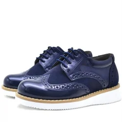 Rakerplus Hidra Lacivert Rugan Beyaz Yüksek Tabanlı Erkek Çocuk Klasik Ayakkabı