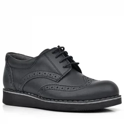 Rakerplus Hidra Siyah Mat Bağcıklı Klasik Erkek Çocuk Ayakkabı