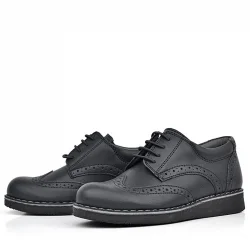 Rakerplus Hidra Siyah Mat Bağcıklı Klasik Erkek Çocuk Ayakkabı