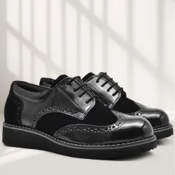 Rakerplus Hidra Siyah Rugan Bağcıklı Klasik Erkek Çocuk Okul Ayakkabı