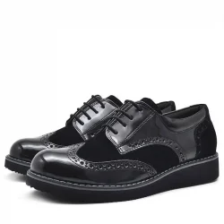 Rakerplus Hidra Siyah Rugan Bağcıklı Klasik Erkek Çocuk Okul Ayakkabı