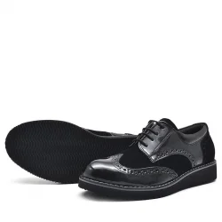 Rakerplus Hidra Siyah Rugan Bağcıklı Klasik Erkek Çocuk Okul Ayakkabı