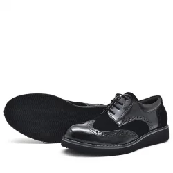 Rakerplus Hidra Siyah Rugan Bağcıklı Klasik Erkek Çocuk Okul Ayakkabı