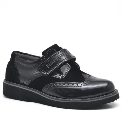 Rakerplus Hidra Siyah Rugan Cırtlı Erkek Çocuk Klasik Ayakkabı