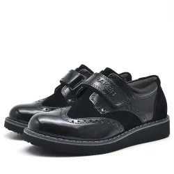 Rakerplus Hidra Siyah Rugan Cırtlı Erkek Çocuk Klasik Ayakkabı