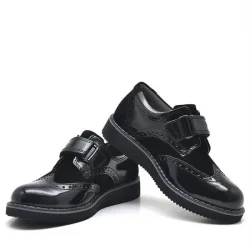 Rakerplus Hidra Siyah Rugan Cırtlı Erkek Çocuk Klasik Ayakkabı