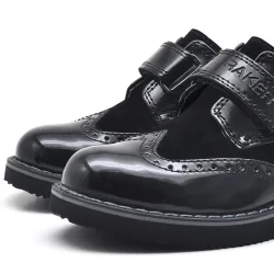 Rakerplus Hidra Siyah Rugan Cırtlı Erkek Çocuk Klasik Ayakkabı