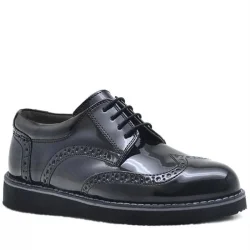 Rakerplus Hidra Siyah Rugan Lastik Bağcıklı Erkek Çocuk Klasik Ayakkabı