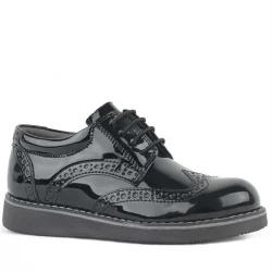 Rakerplus Hidra Siyah Rugan Lastik Bağcıklı Erkek Çocuk Klasik Ayakkabı