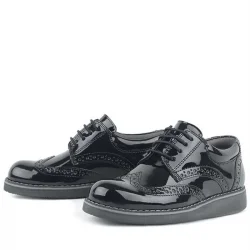 Rakerplus Hidra Siyah Rugan Lastik Bağcıklı Erkek Çocuk Klasik Ayakkabı