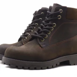 Rakerplus Kahverengi Fermuarlı Hakiki Deri Çocuk Bot