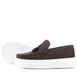 Rakerplus Kahverengi Hafif Tabanlı Erkek Çocuk Makosen Ayakkabı